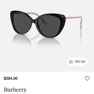 $284 Burberry womens Cat Eye B 4407 F Black Sunglasses Recent Style